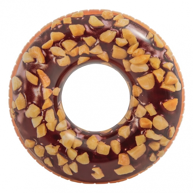 Надувной круг шоколадный пончик 114 см Intex 56262