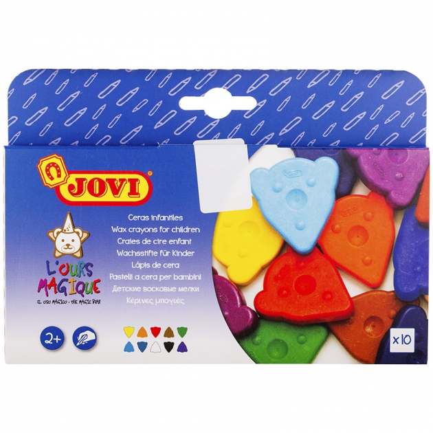 Мелки восковые фигурные 10 цветов Jovi 941