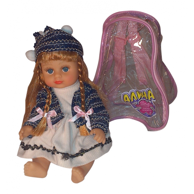 Кукла алина в рюкзаке звук 25 см Joy Toy 5066