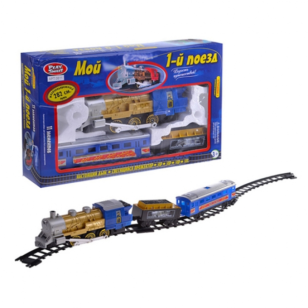 Железная дорога мой 1 й поезд 11 элементов синяя Joy Toy A144-H06048