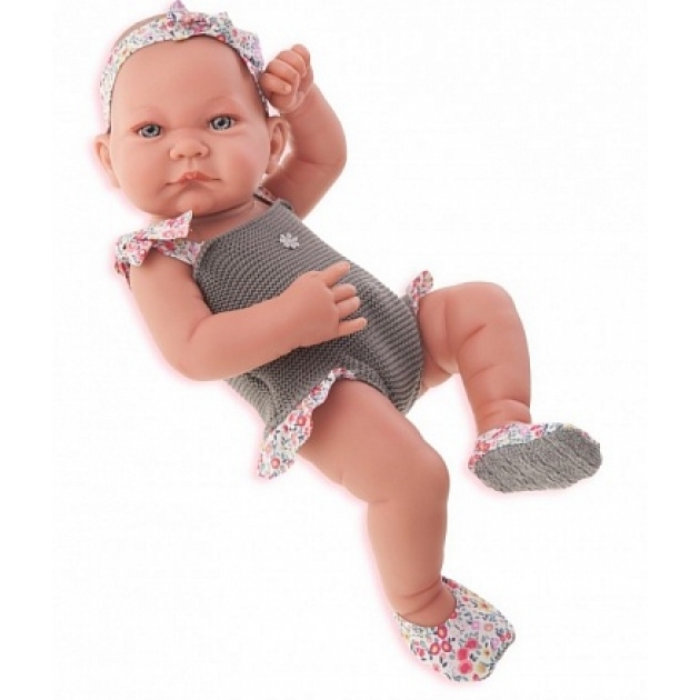 Кукла Juan Antonio младенец Ника в сером 42 см 5008G