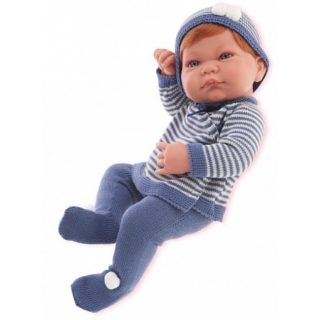Кукла младенец Juan Antonio Мануэль в синем 42 см 5013B