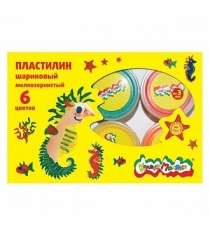 Пластилин шариковый мелкозернистый 6 цветов Каляка Маляка ПШМКМ06...