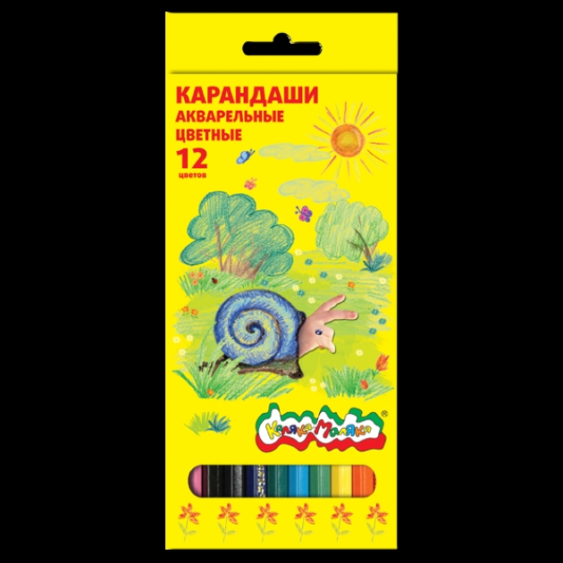 Набор из 12 акварельных цветных карандашей 12 цветов Каляка Маляка KAKM12
