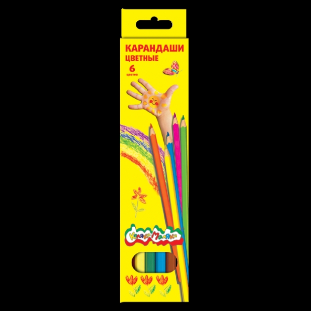 Набор из 6 цветных карандашей Каляка Маляка KKM06