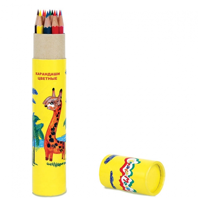 Набор цветных карандашей жирафик Каляка Маляка ККМ12Т