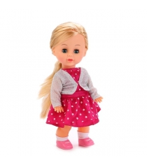 Кукла в розовом платье в горох звук 25 см Карапуз 1186W-IC-3РозГорох