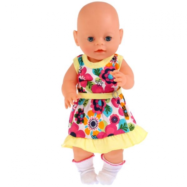 Одежда для кукол 40 42 см платье с носочками Карапуз OTF-1902D-RU