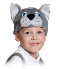 Карнавальная маска шапка котик серый размер 53 55 Карнавалофф 4078