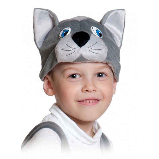 Карнавальная маска шапка котик серый размер 53 55 Карнавалофф 4078