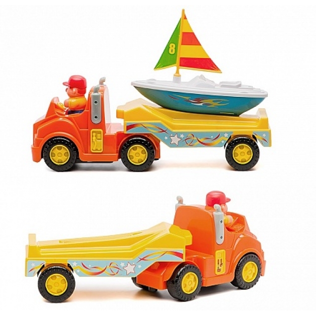 Развивающая игрушка Kiddieland Трейлер с яхтой без мотора KID 047928.1