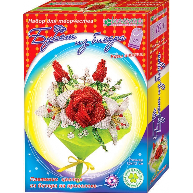 Набор для творчества букет из бисера розы и лилии Клеvер АА 42-620