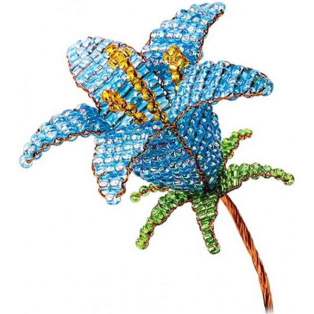 Набор для творчества Клеvер цветок из бисера голубой колокольчик АА 05-607