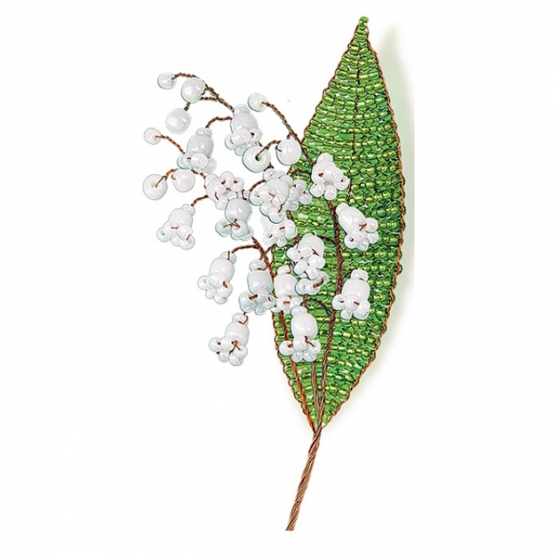 Набор для творчества Клеvер бисерный цветок нежный ландыш АА 05-608