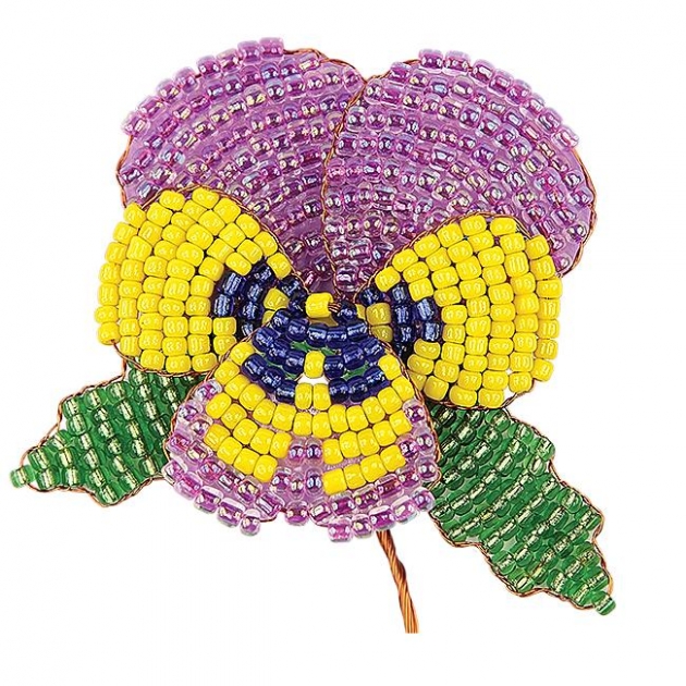 Набор для творчества Клеvер бисерный цветок анютина фиалка АА 05-609