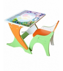 Стол со стульчиком Интехпроект Части света эквалипт оранж