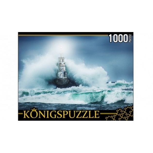 Пазлы Konigspuzzle маяк и шторм 1000 эл ГИК1000-6531