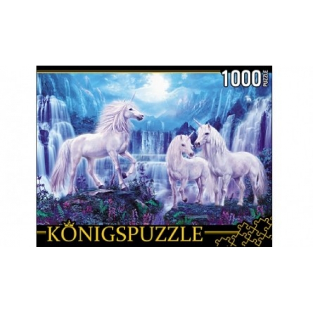 Пазлы Konigspuzzle единороги и водопады 1000 эл МГК1000-6527
