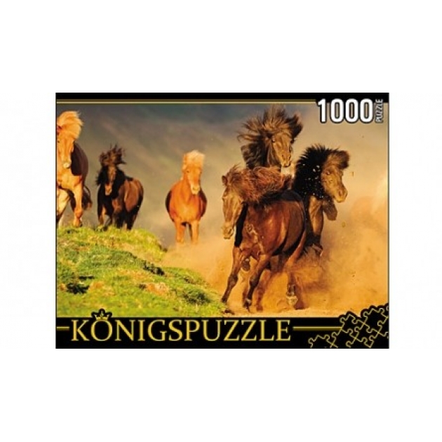 Пазлы Konigspuzzle табун лошадей 1000 эл КБК1000-6456