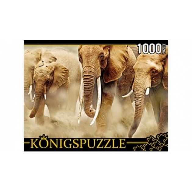 Пазлы Konigspuzzle стадо слонов 1000 эл КБК1000-6464