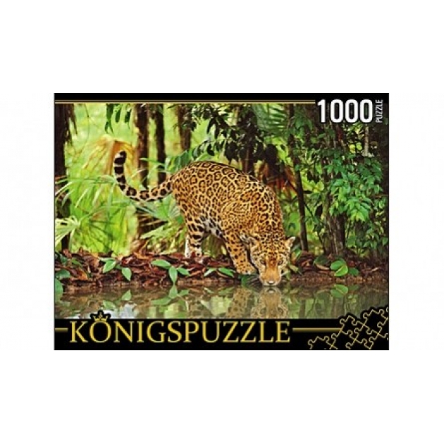 Пазлы Konigspuzzle ягуар на водопое 1000 эл КБК1000-6465