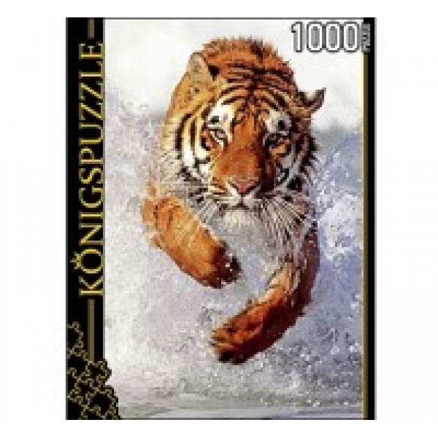 Пазлы Konigspuzzle бегущий тигр 1000 эл КБК1000-6469