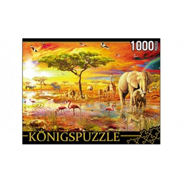 Пазлы Konigspuzzle озеро в саванне 1000 эл МГК1000-6466