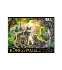 Пазлы Konigspuzzle семья волков 1000 эл МГК1000-6472