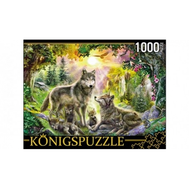 Пазлы Konigspuzzle семья волков 1000 эл МГК1000-6472