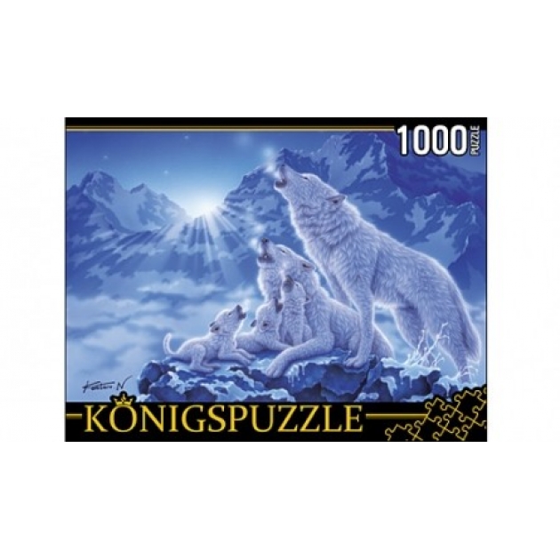 Пазлы Konigspuzzle волки и ночные горы 1000 эл МГК1000-6476