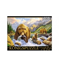 Пазлы Konigspuzzle медведи на рыбалке 1000 эл МГК1000-6471