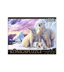Пазлы Konigspuzzle семья белых медведей 1000 эл МГК1000-8231