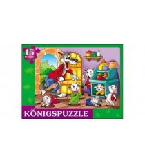 Пазл рамка Konigspuzzle волк и семеро козлят 2 15 эл ПК15-5968
