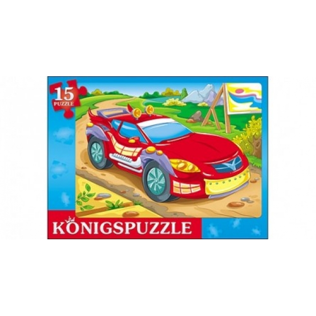 Пазл рамка Konigspuzzle гоночная машинка 15 эл ПК15-5967