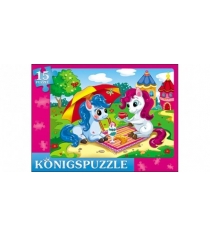 Пазл рамка Konigspuzzle забавные пони 15 эл ПК15-5966