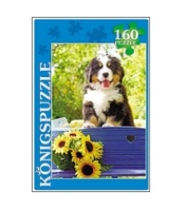 Пазлы Konigspuzzle щенок с цветами 160 эл ПК160-5849