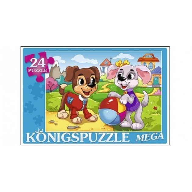 Мега пазлы Konigspuzzle щенки на лужайке 24 эл ПК24-5885