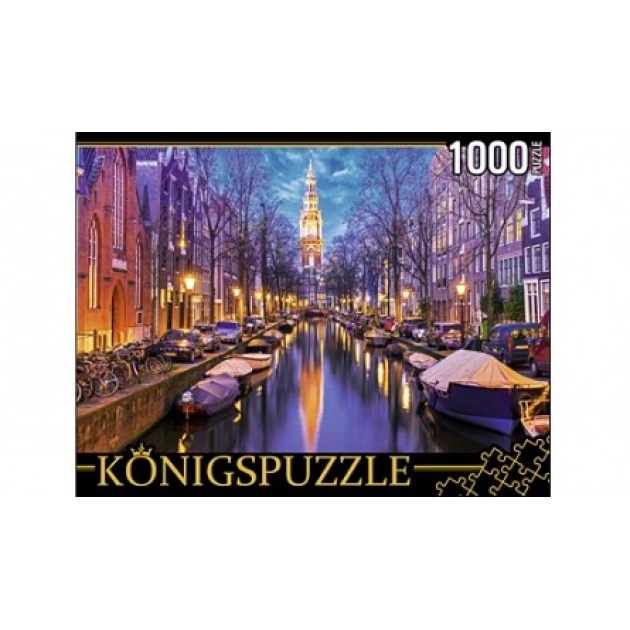 Пазлы Konigspuzzle ночной амстердам 1000 элГИК1000-8235