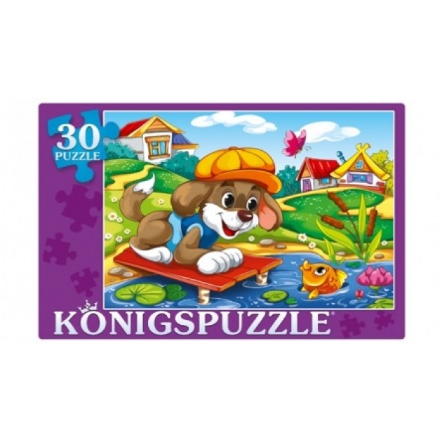 Пазлы любопытный щенок 30 эл Konigspuzzle ПК30-9989