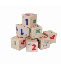 Кубики куб 17 цифры со шрифтом брайля Краснокамская игрушка...