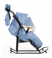 Санки коляска Kristy Luxe Premium Soft Plus джинс