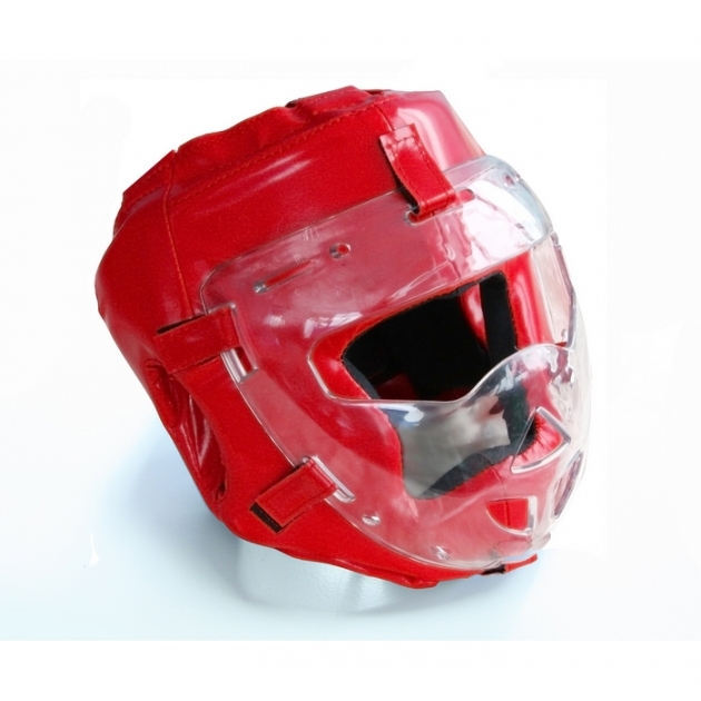 Шлем Leco маска для рукопашного боя красная Pro размер S
