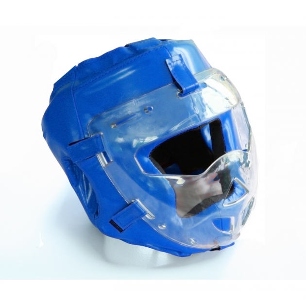 Шлем Leco маска для рукопашного боя синяя Pro размер L