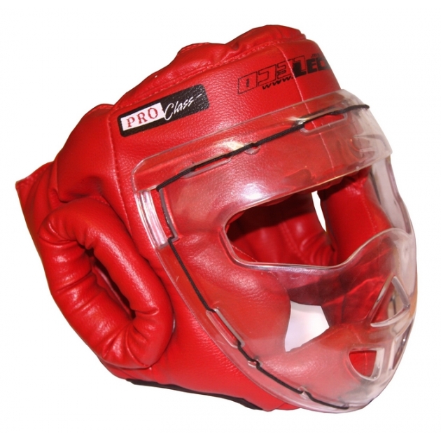 Шлем Leco маска для рукопашного боя красная Pro размер L