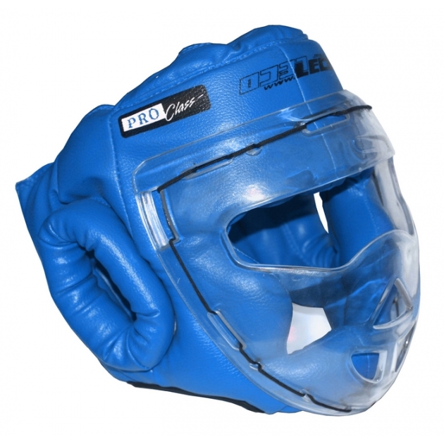 Шлем Leco маска для рукопашного боя синяя Pro размер S
