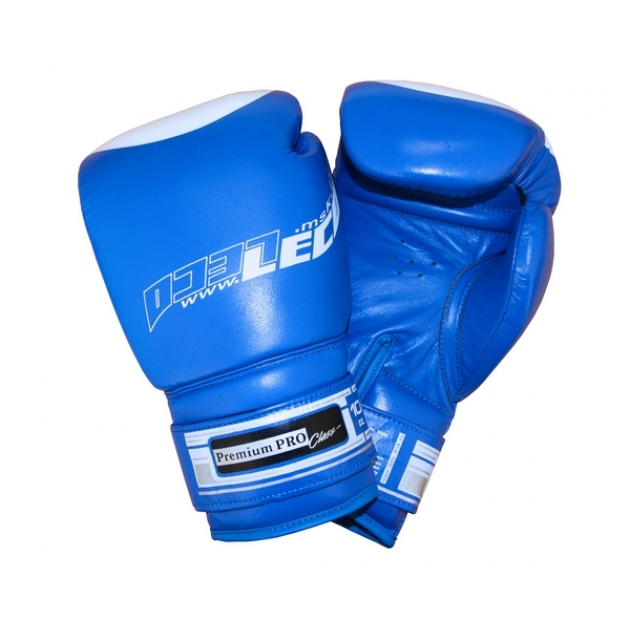 Перчатки боксерские Leco 10 унц синие Premium Pro