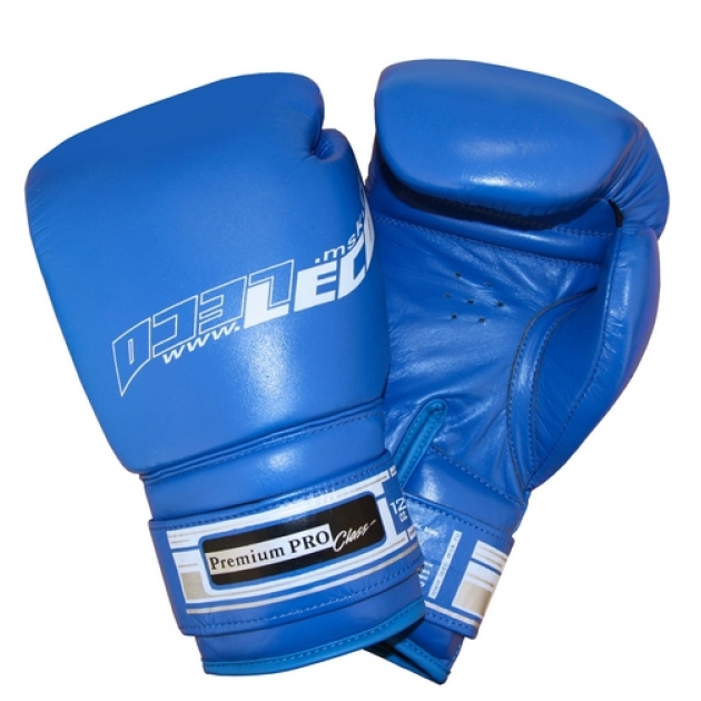 Перчатки боксерские Leco 12 унц синие Premium Pro