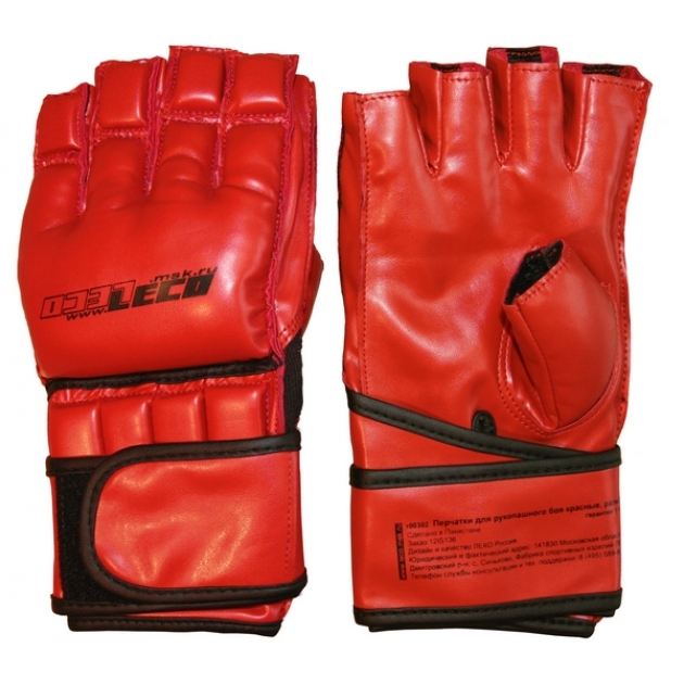 Перчатки для рукопашного боя Leco красные размер S