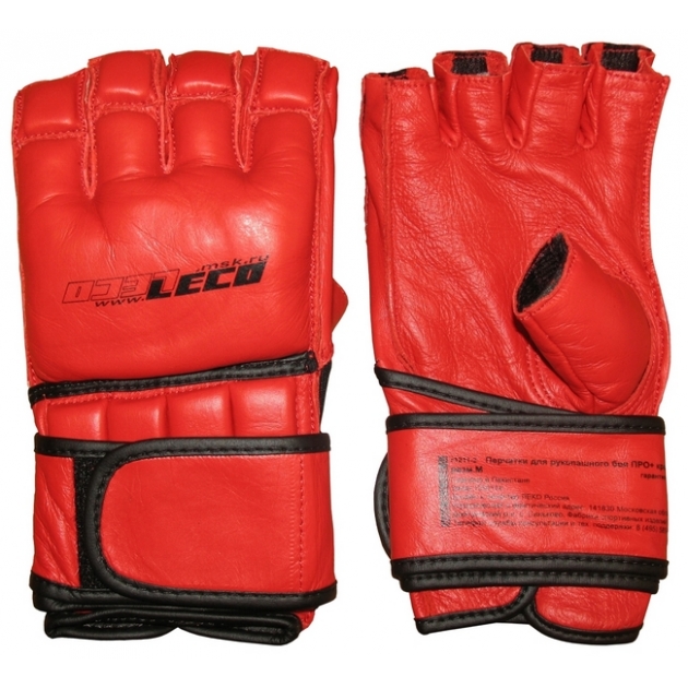 Перчатки для рукопашного боя Leco Pro plus красные размер S