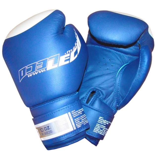 Перчатки боксерские Leco 10 унц синие Pro